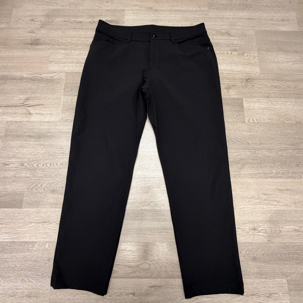 Lululemon ABC Classic Fit Pants Mens 34x27 Black Warpstreme LM5AQHS